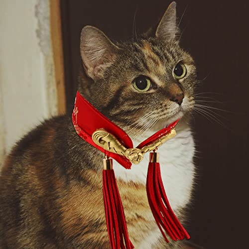 Collar con moño festivo para mascotas estilo chino miniatura 4