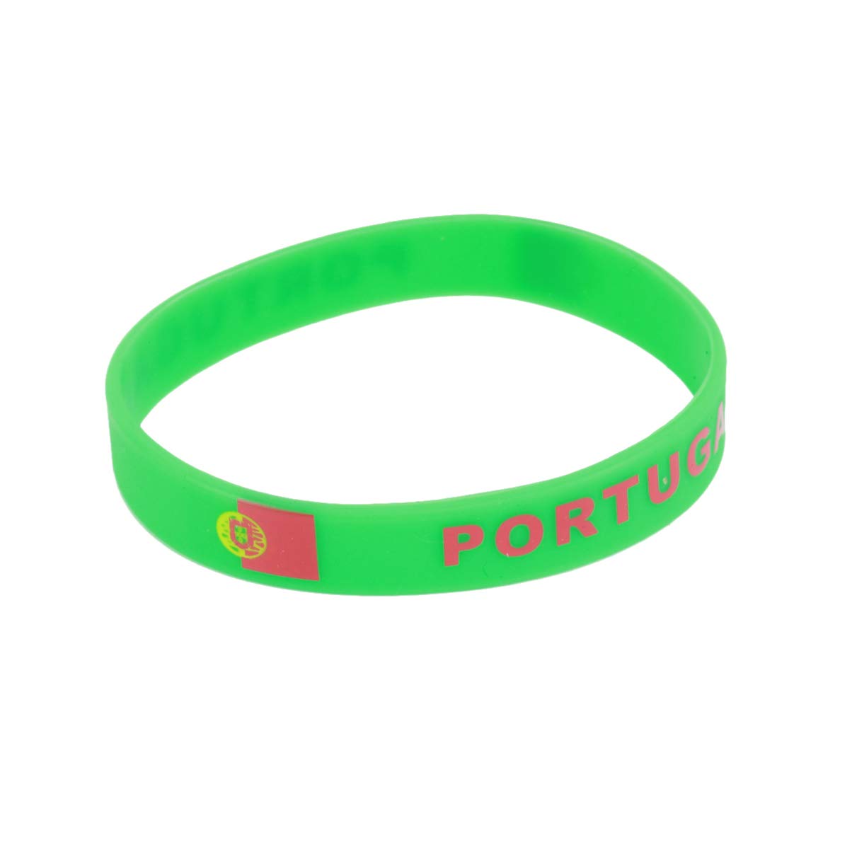 VOSAREA 5pièces Bracelet Imprimé Drapeau Portugal Silicone Décoratif pour Matchs de Football et Sports