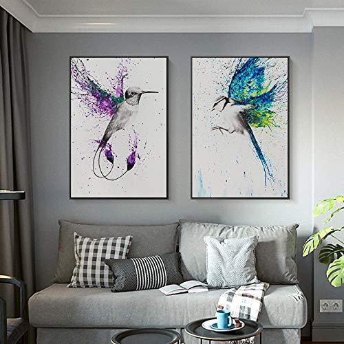 Art mural toile peinture oiseau moderne abstrait 60x80cm affiche salon