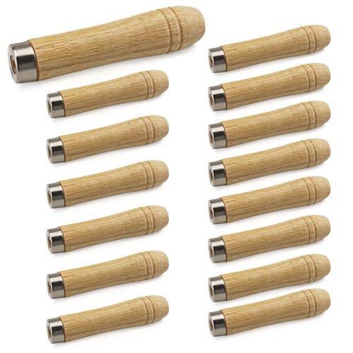 Lot de 15 poignées de lime en bois avec col en métal solide pour menuiserie, entretien des...