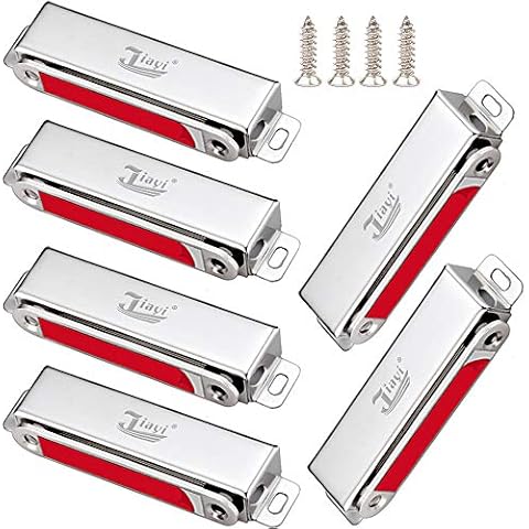 Cabinet Door Magnets Jiayi 6 Pack Cabinet Magnet Door Latch 90 Lbs Magnetic Door Catch Stainless Steel Magnetic Latch Heavy Duty Magnetic Cabinet Latch for Kitchen Cupboard Magnet Closure Cover
