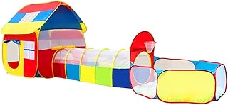 Children Tent Tunnel Toy Portable Children's Tent Pop-up Tunnel Crawling Game Toy, Indoor Outdoor Tent Toy House Baby Gifts for 3-5 People, with Ball Pool