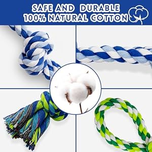 3 Pack Dog Rope Toys for Large and Medium Aggressive Chewers Nearly Indestructible Rope Chew Toys Heavy Duty 100 Cotton Tug of War Dog Toy for Boredom Teeth Cleaning