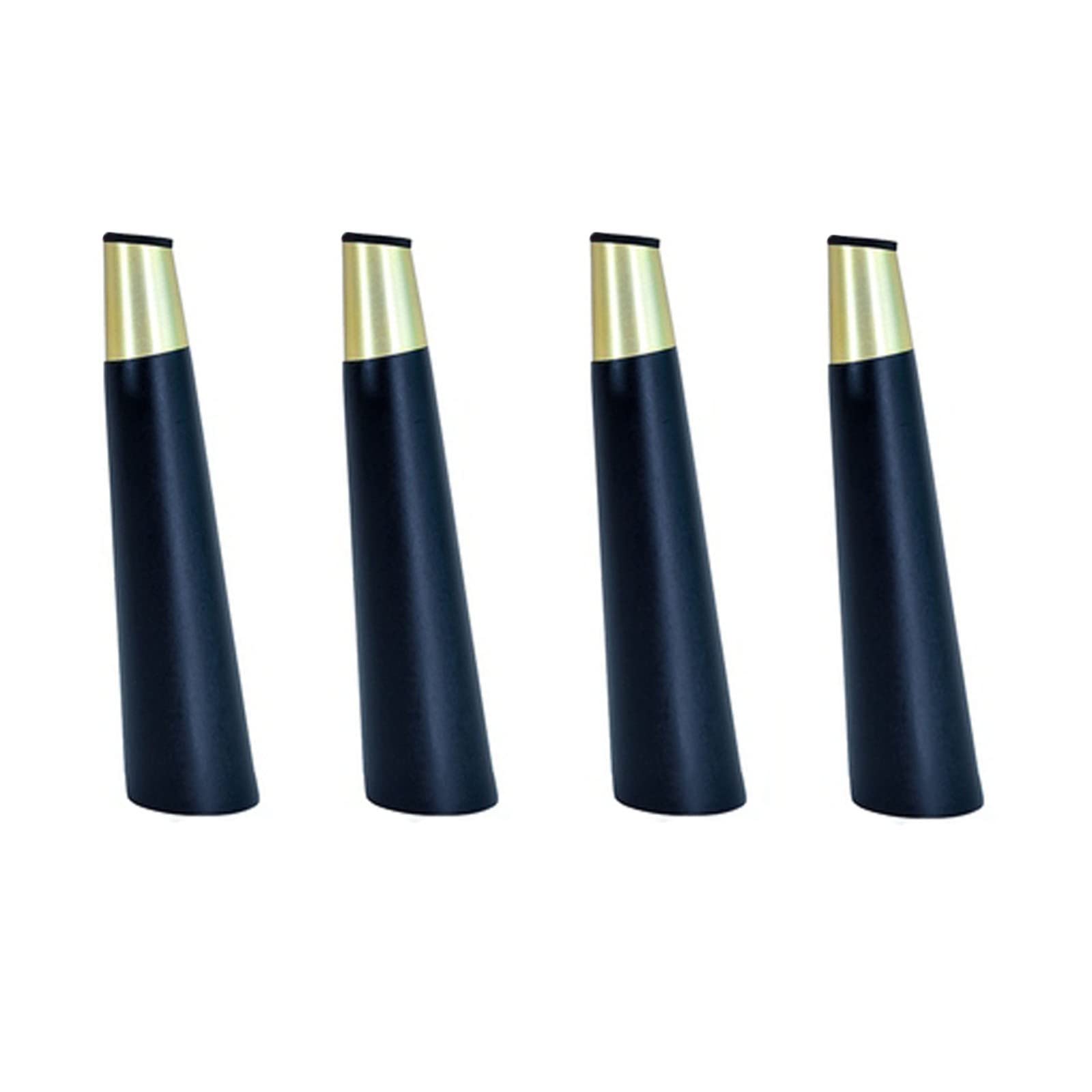 Gambe coniche per mobili, in Legno massello con Manicotto in Ottone, Piedini di Ricambio per Tavolo, Divano, Letto, Armadio, Sedia (Colore: Nero, Dimensioni: 20 cm/7,87 Pollici)