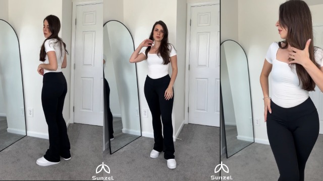 Amazon.com: Sunzel Mini Flare Leggings for Women V Crossover Mid