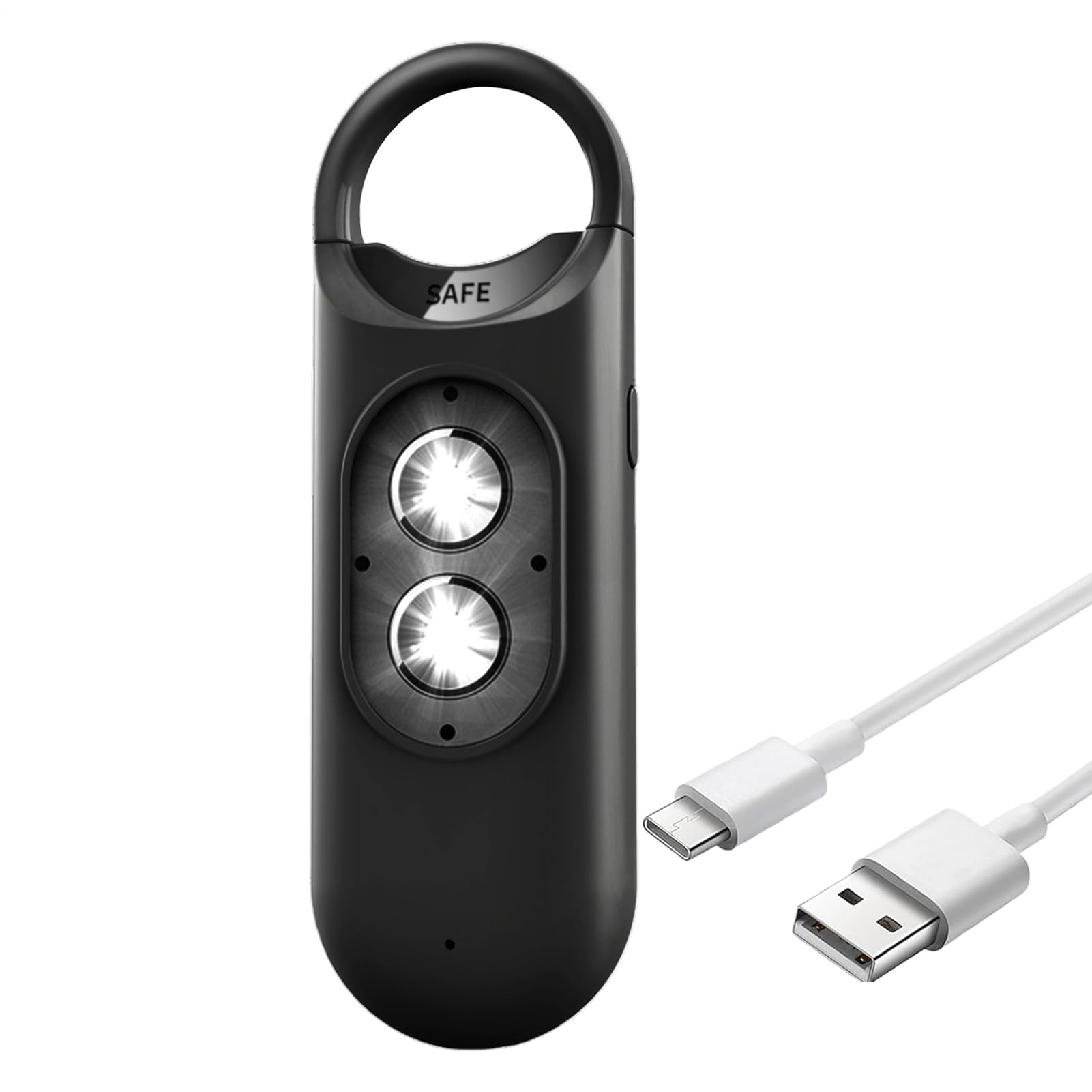Alarma de Seguridad Personal, Alerta de Seguridad compacta, de tamaño de Bolsillo con función de luz Flash, Dispositivo de Material ABS con diseño de Llavero, Equipo de protección Personal para