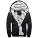 Produktbild FIRSS Herren Plüsch Hoodie Warm Vlies Gefüttert Kapuze Reißverschluss Sweatshirt Mit Kapuze Einfarbig Outwear Strick Schlank Winterpullover (M, U-Schwarz)