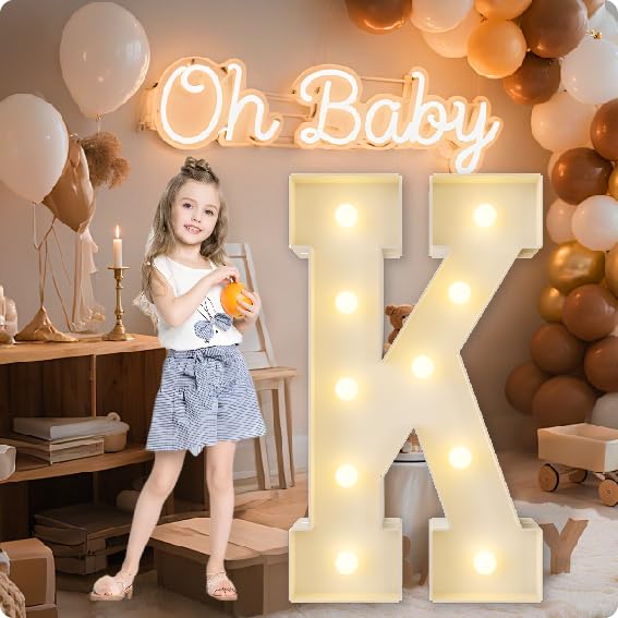 HXWEIYE Large Marquee Letter K, 3FT Battery Operated, Easy to Assemble