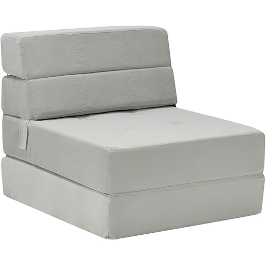 Giantex Convertible Sofa Bed, Floor Couch Sleeper, Folding Futon Guest Bed, Modern Chaise Lounge Upholstered Padded Cushion, Large Accent Chair Living Room Bedroom Brown