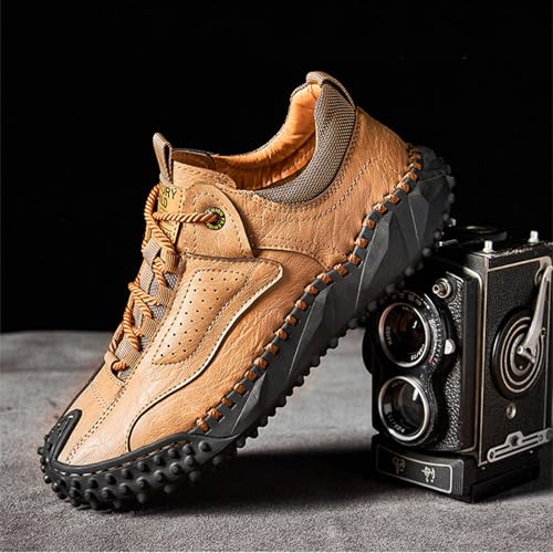 Cushygait Boots Vintage Leather Hiking Shoes, LeatherOrthopedic Arch SupportWide Toe BoxWaterproof Breathable Hand-Sewn2