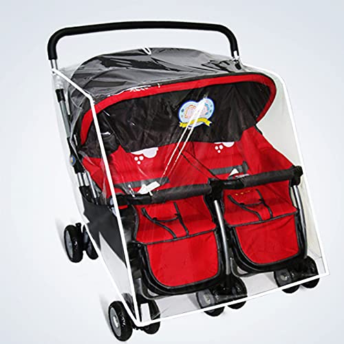 Universal Regenverdeck für Geschwister-Buggy,Regenschutz Zwillingswagen,Rain Cover Twin Universal Regenschutz für Zwillinge Doppelkinderwagen Kinderwagenzubehör (Linker und rechter Sitz)