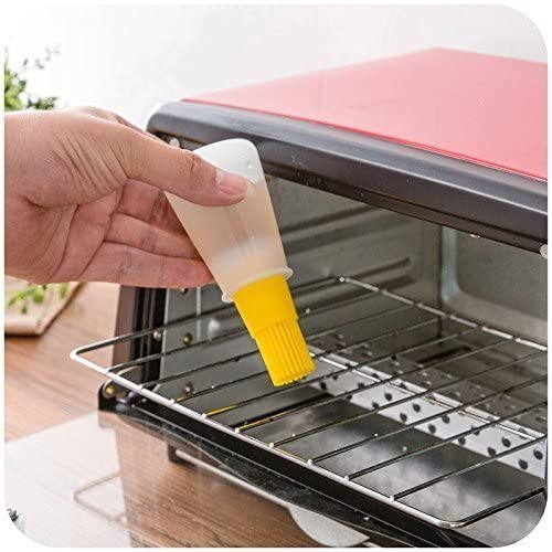 Image of Khedu Feb (1 pc's) Silicon Heat Resistant Oil Brush with Spatula and Silicone Cooking Oil Bottle Basting Brush Set for Kitchen Pastry, Grilling, Baking, BBQ (Multi Color)