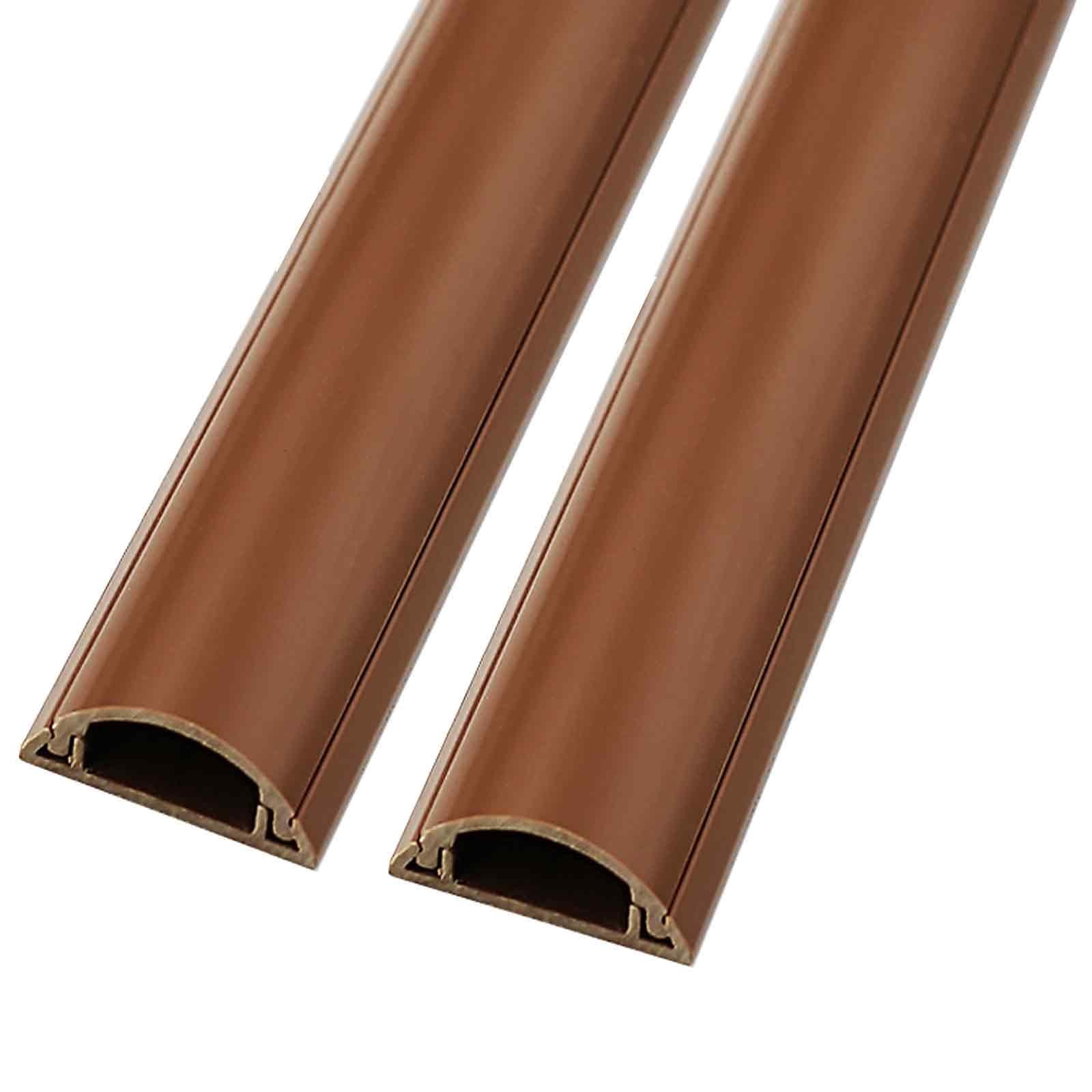 Pasacables Suelo, Protector de Cables para TV de Pared, Cubiertas de Suelo, Pasacable de Plástico, Reverso Autoadhesivo, Cubierta de Cable, Reductor Velocidad(Brown,200cm/79in)