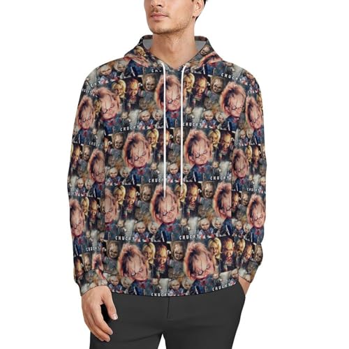 All-Print Pullover Printing Hoodies Chucky Warm Lightweight Hooded for Adult Men Sweatshirts Casual Streetwear Shirt