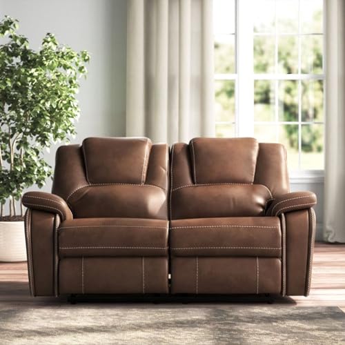 Image of Torque - Alfex 2 Seater Leatherette Manual Recliner | Recliner Sofa /Chair for Living Room, Bedroom, Office | 1 Year Warranty - Brown