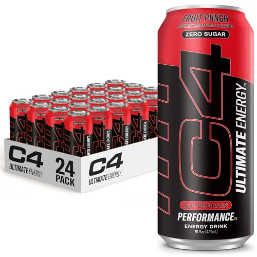 Image of C4 Ultimate Sugar Free Energy Drink 16oz (Pack of 24) | Fruit Punch | Pre Workout Performance Drink with No Artificial Colors or Dyes
