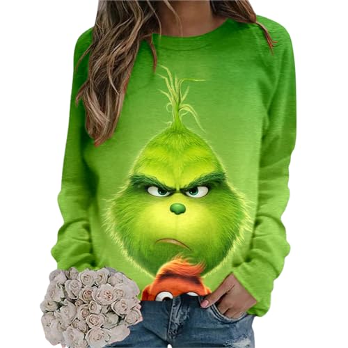 Grinch Pullover Damen, Weihnachtspullover Grinch, Grinch Pullover...