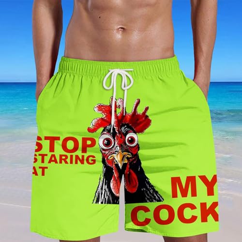 Funny Chicken Mens Swim Trunks Fashion Rooster Swimming Trunk for Men - Beach Pants, Mens Swim Shorts2