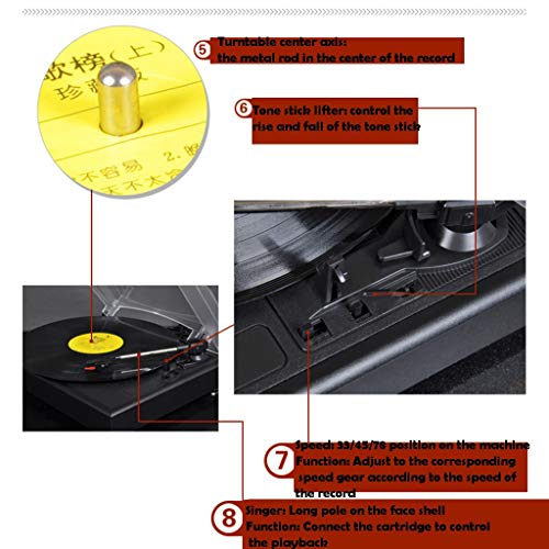Tourne-Disque Bluetooth avec Haut-parleurs stéréo, Plateau tournant à 3 Vitesses, phonographe, Prise de Sortie Musicale… - Les Beatles, Paul McCartney, John Lennon, RIngo Starr, George Harrison Tourne-Disque Bluetooth avec Haut-parleurs stéréo, Plateau tournant à 3 Vitesses, phonographe, Prise de Sortie Musicale… – Image 6