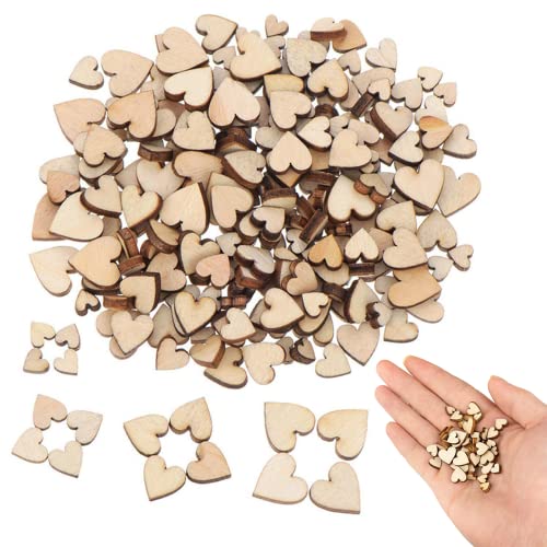 400 Stück Naturholzscheiben Unlackiert Holzherzen Naturholzscheiben Gemischt Holzherzen Scheiben Mini Wooden Hearts Für Diy Handwerk Verzierungen(gemischt 4 Größen: 6mm 8mm 10mm 12mm) Cover