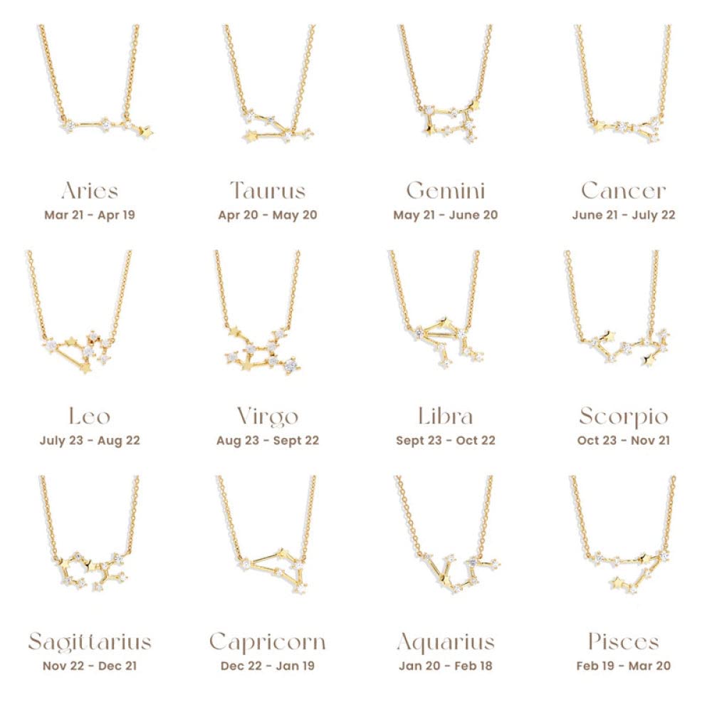 Collar de Plata para Mujer, Collar de Plata esterlina S925 Horóscopo Libra Signos del Zodiaco circón Piedra Natal Moda Joyería Regalo for mamá niños niñas