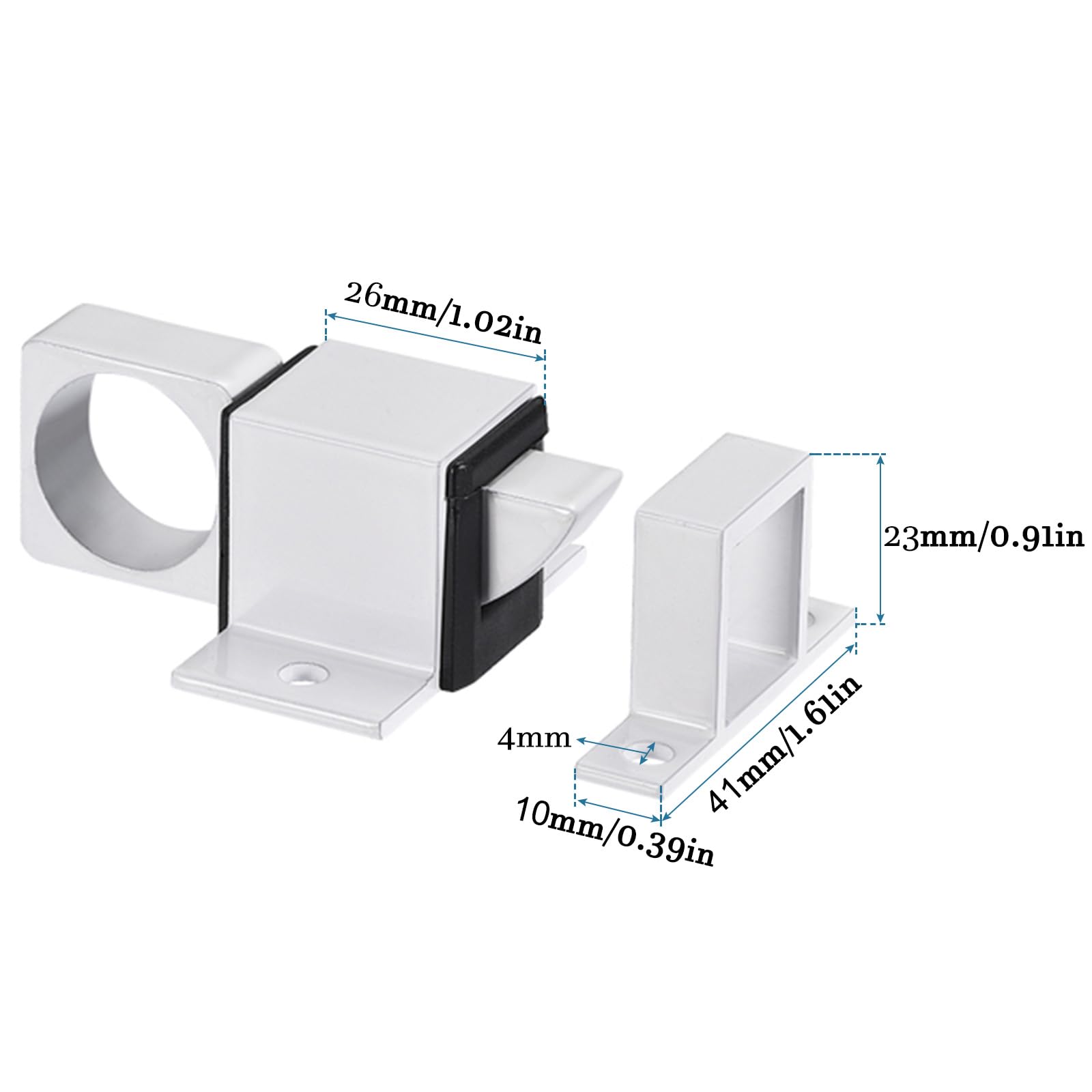 100 X Cigno Collo Alluminio Spazzolato Bagno Porta Bullone Chiusura 7.6cm 75mm