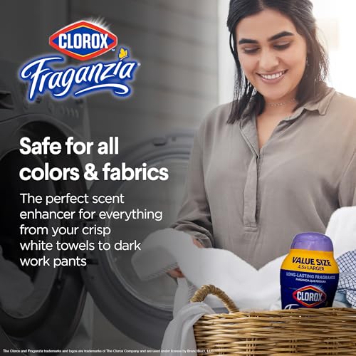 Image of Clorox Fraganzia Laundry Scent Booster Crystals, In-Wash Fragrance Beads for Fresh-Smelling Clothes & Linens, Safe for All Fabrics & Colors, Easy-Pour Bottle, Dreamy Jasmine Scent, 70 Oz