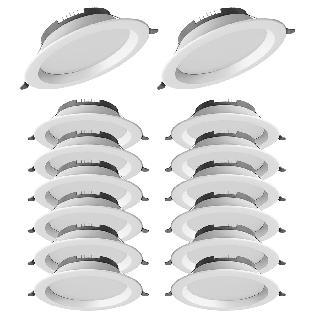 GTHTUHFD Set Of 14,2.5-6.5In Anti-Glare Downlight Eyeball Spot Light Wafer Recessed Light 5W,9W,12W,18W Round Flat Panel Light,Replacement Conversion Kit-No Flicker,12w