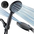 AquaCare As-Seen-On-TV High Pressure 8-setting Handheld Shower Head - Built-in Power Wash to Clean Tub, Tile & Pets, Overhead & Wall Brackets, Pure-Clean Nozzles, Extra-long 6 ft. Stainless Steel Hose
