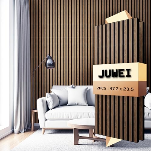 Juego de 2 paneles acústicos, 1200 x 600 x 18 mm, 1,44 m², revestimiento de pared 3D con aspecto de madera, para salón y oficina, protección acústica y decoración para oficina, color nogal 4#