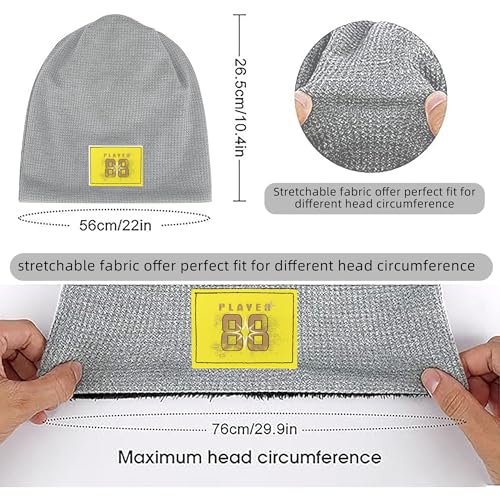 Bonnet extensible pour jogging et skate urbain gris clair confortable