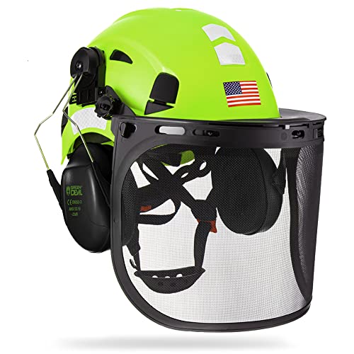 Forestry Safety Helmet with Face Shield and Ear Muffs