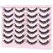 FARRED Natural Lashes Short Eyelashes Wispy False Mink Lash Pack 14 Pair Natural Look Fluffy Cat Eye Strip Eyelash Small Fake Lashes Full Pestañas Sets for MUA and Beginners Daily Makeup (F1 | 8-14mm)