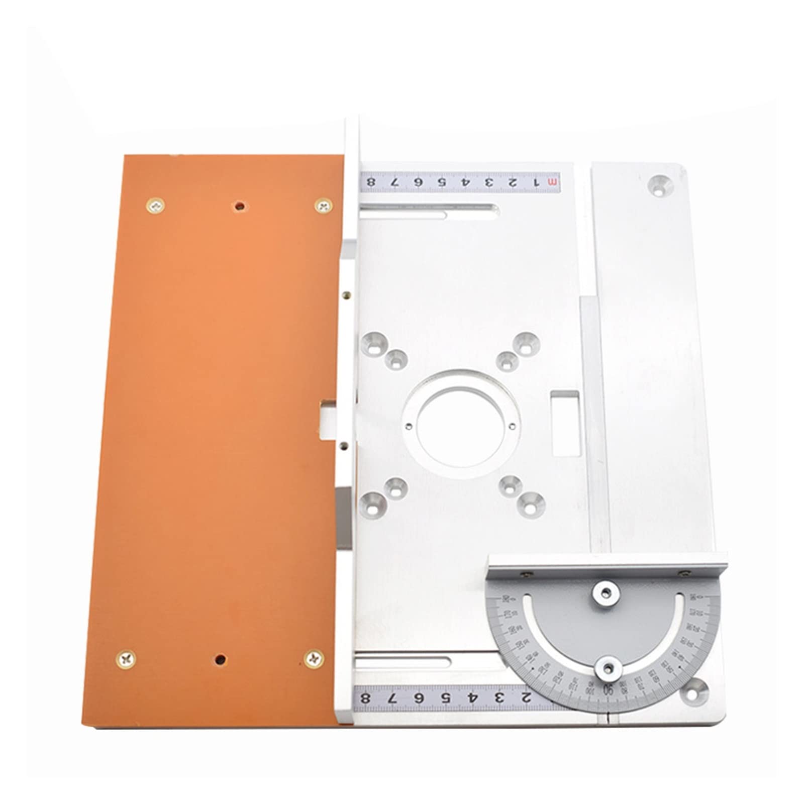 Placa de inserción de mesa de enrutador de aluminio, tablero abatible de fresado de madera eléctrico con juego de guía de calibre de inglete, sierra de mesa, banco de trabajo for carpintería Herramien