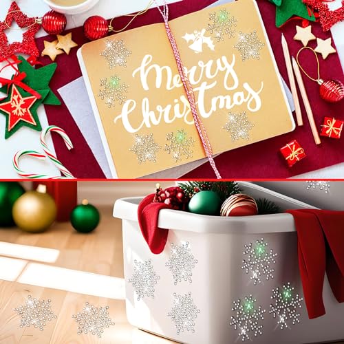Image of Epakh 84 Pcs Stickers Glitter Bling Rhinestone Sticker Snowflake Silver