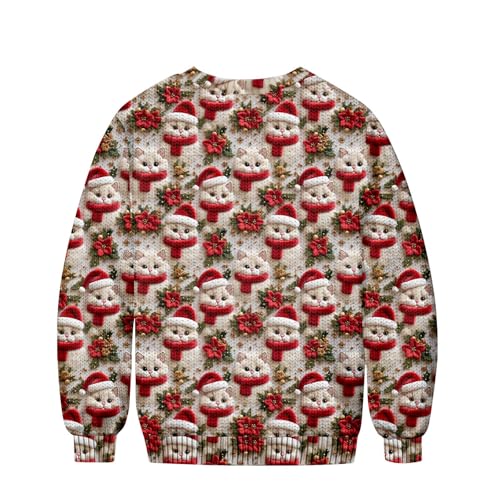 Men Pullover Sweater Cute Novelty Y2k Lined Long Sleeve Pullover Funny Christmas Big and Tall Sweaters for Men4
