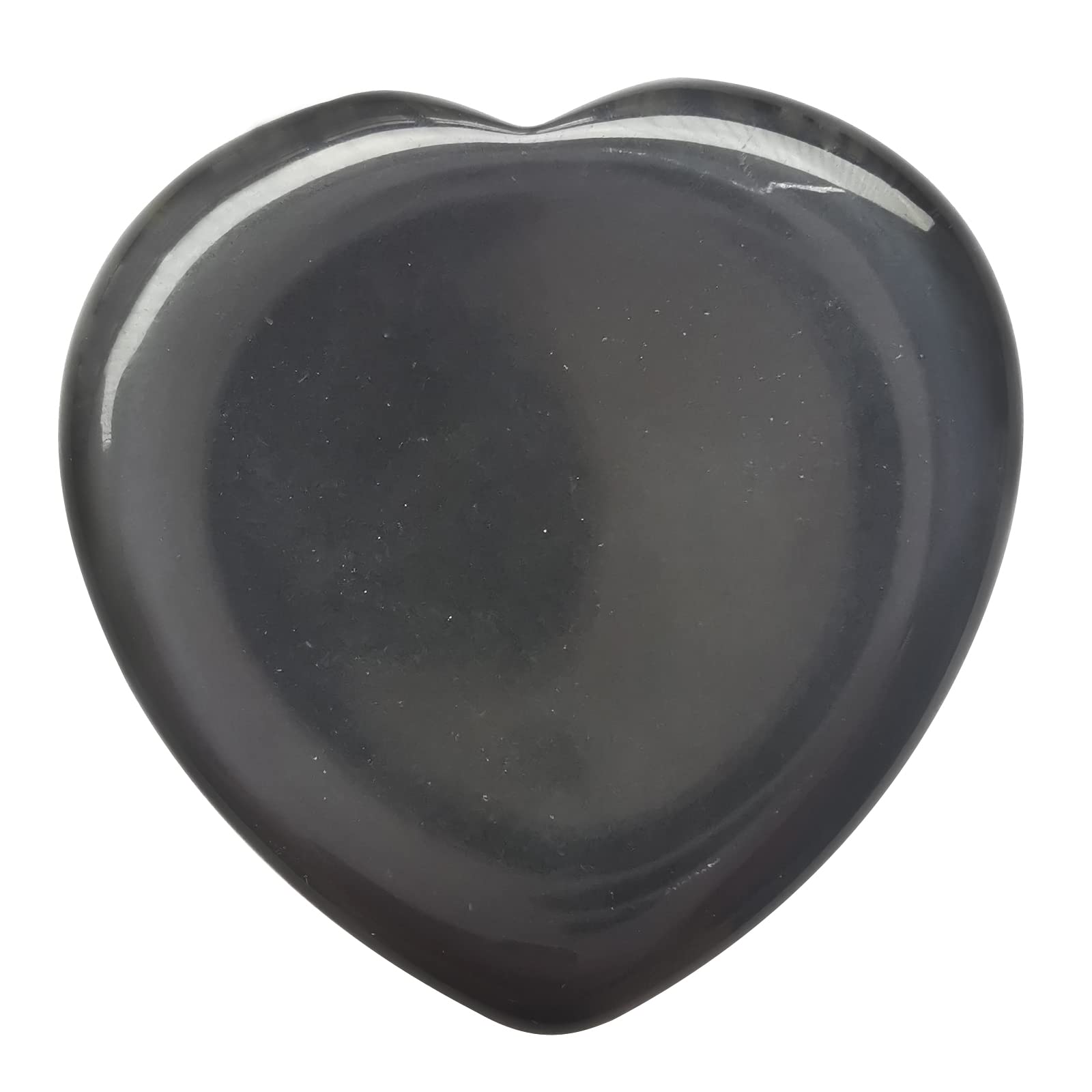 Loveliome Thumb Worry Stone,Hand Carved Heart Shaped Polished Healing Crystal Stress Relief Pocket Stones, Black Obsidian