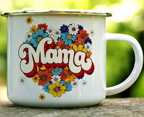 Taza Camping Retro Floral para Mamá 16oz miniatura 2