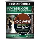 Dave's Pet Food Naturally Healthy Chicken Formula For Cats - Canned Cat Food - 12.5 Ounce Cans, Case of 12