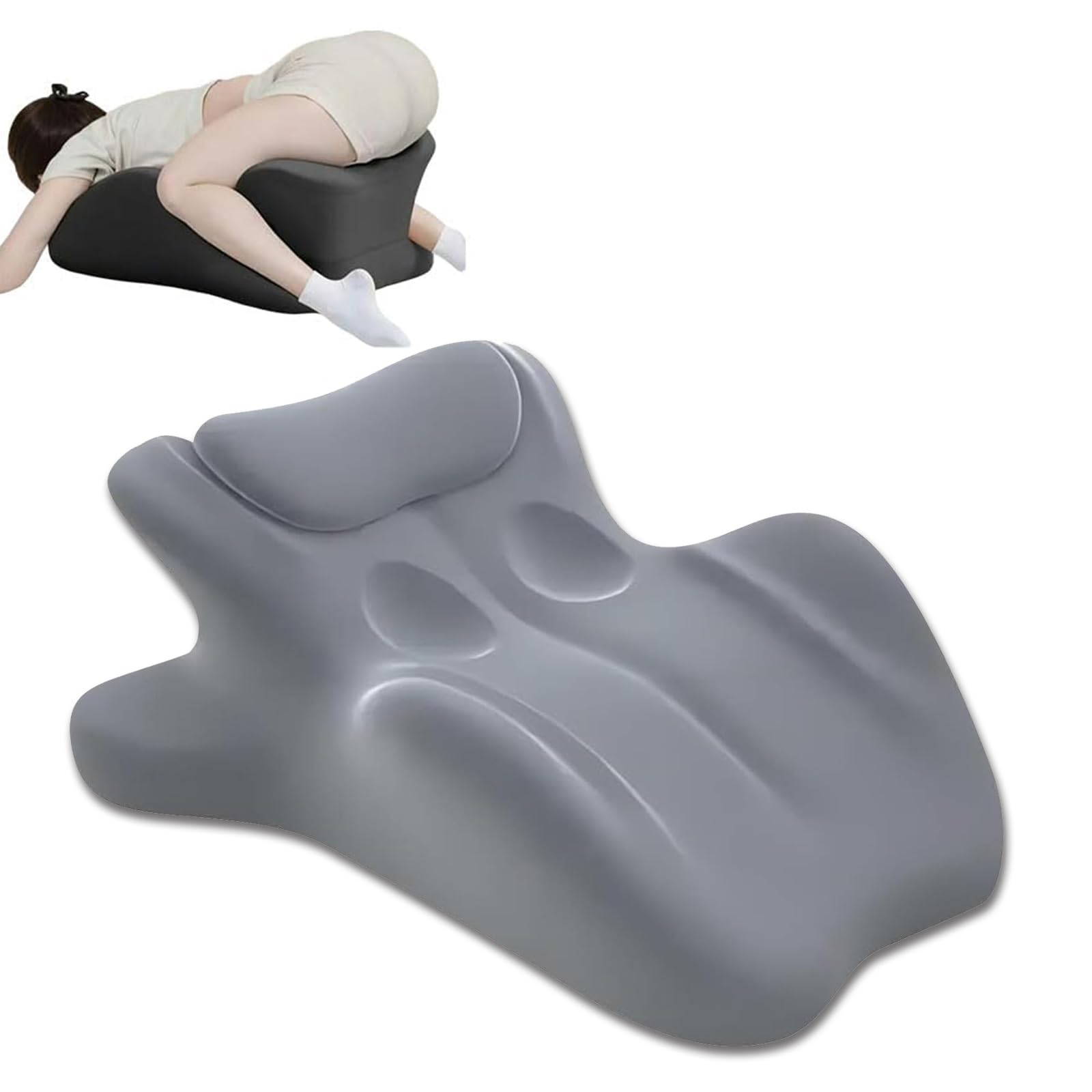 Coussin de couple New Experience à 27 positions pour un confort optimal : siège ergonomique pour une posture parfaite, coussin en mousse à mémoire de forme pour un soutien (Size:39*59*46CM,Color:Gris)