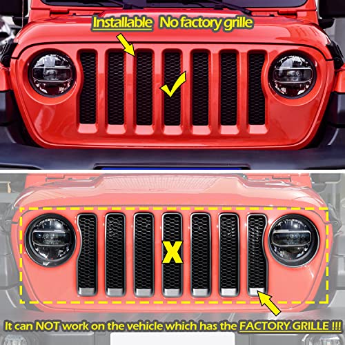 Laikou 9Pcs Upgrade Front Grille Insert Grill Cover And Headlight Lamp Cover Trim Exterior Accessories Fit For Jeep Wrangler Jl Jlu Sport/Sports 2018 2019 2020 2021 2022 (Baby Blue) #TOP6