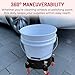 Heavy Duty Car Wash Bucket Dolly with 360° Swivel Casters | Fits 3.5–7 Gallon Buckets | 300 lb Capacity | Soap Holder | Rolling Pail Stand for Auto Detailing |Black