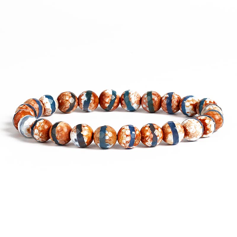 Bracciale perle uomo pietre naturali Labradorite, Diaspro, riolite, braccialetto di perline, etnico ,regalo per lui, con pepite - Italia