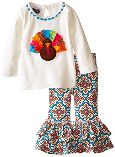 Mud Pie Baby-Girls Newborn Turkey Tunic and Legging Set, Multi, 9-12 Months