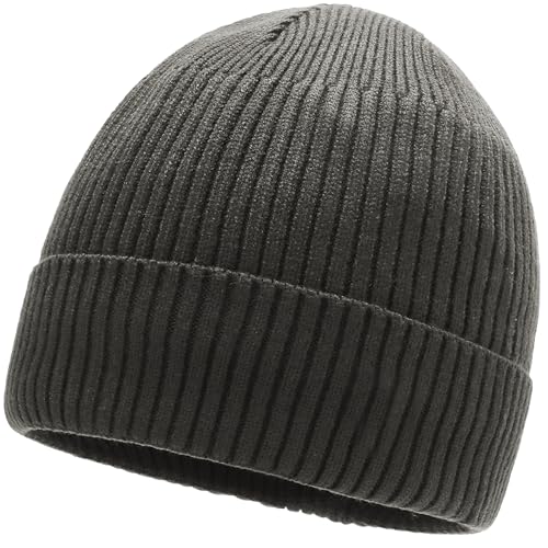 Ulknyss Bonnet Hiver Homme Femme - Bonnet Tricoté Chaud avec Doublure Polaire Bonnets d’Hiver Épais et Doux pour Unisexe Temps Froid