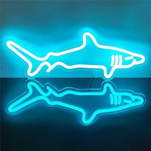 Shark Neon Signs for Wall Decor Neon Signs Wall Decorative USB Powered Unique Shark LED Light for Game Room Shop Bar Rooms Decor Birthday Party Gift