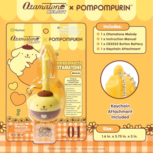 Image of Otamatone Melody Sanrio Electronic Instrument Toy Keychain - Pompompurin