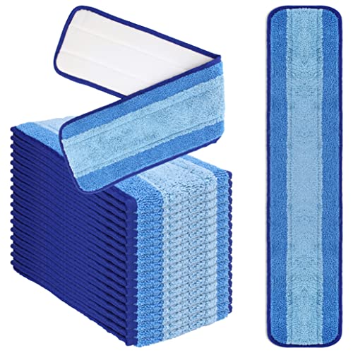 Image of 24 Inch Microfiber Commercial Mop Refill Pads for Wet or Dry Floor Cleaning (Pack of 18)