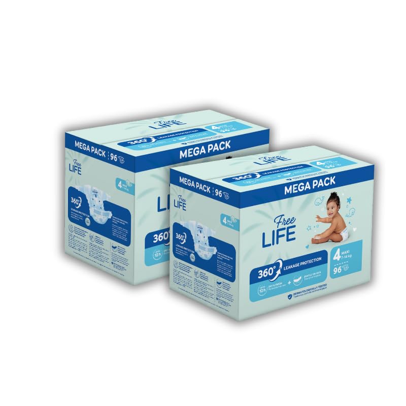 Freelife Bebe Cash Couches Maxi Taille 4 (7-18kg) - 2 x 96 = 192 couches