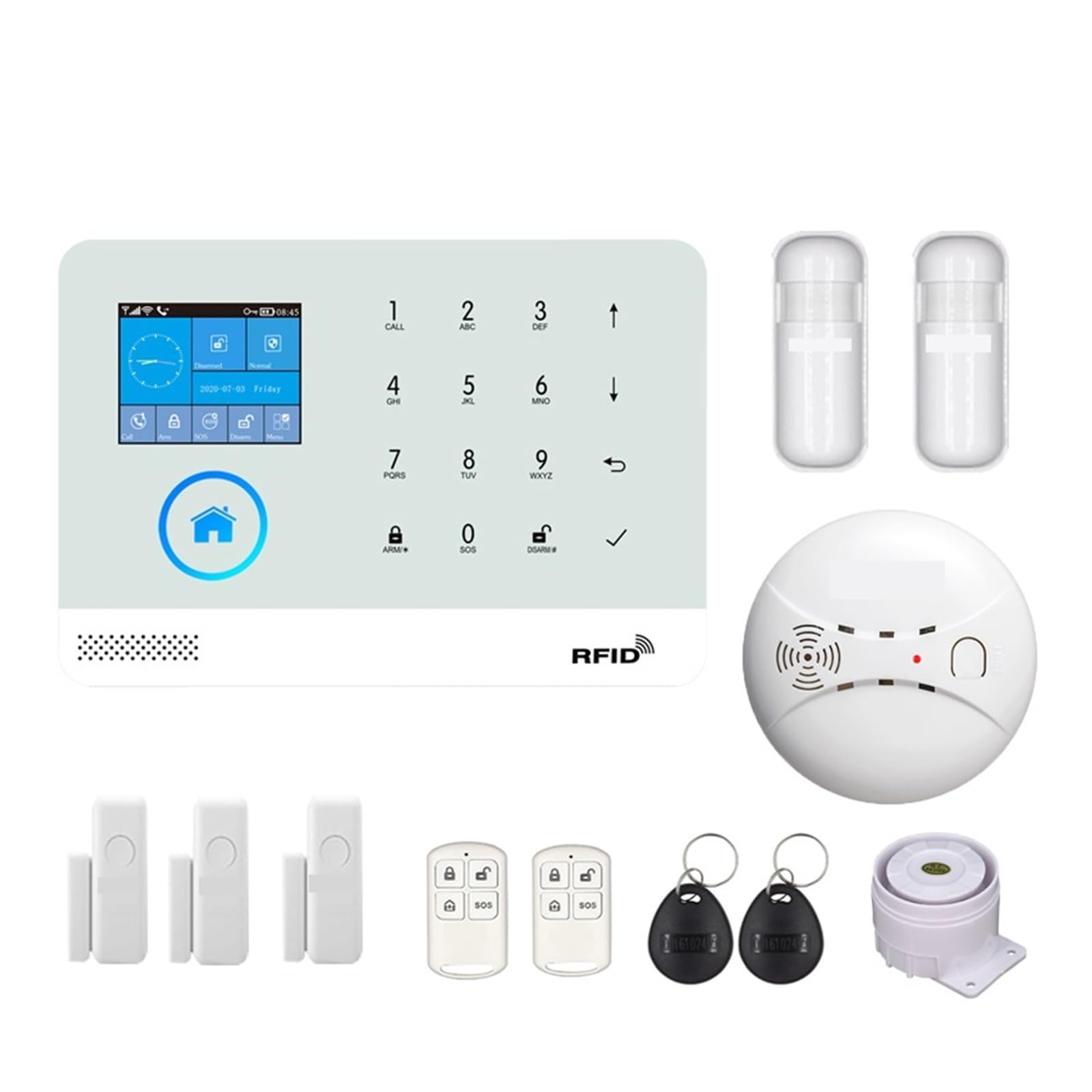 Sistemas Alarma Hogar 4G gsm WiFi Sistema De Alarma Seguridad For El Hogar Inalámbrico Smart Life Protección La Casa Residencial con Puerta Cámara IP(Package D WiFi 4G)